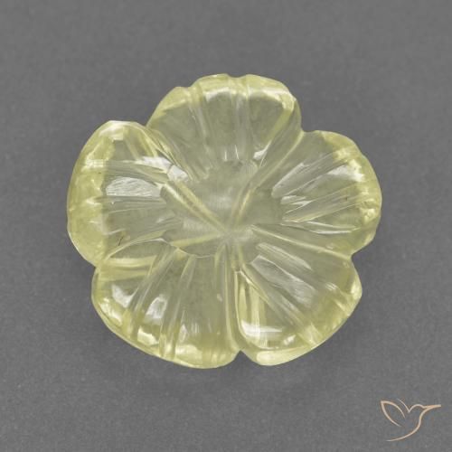 3.22ct Naturel Jaune moyen-léger Quartz, Taille Fleur, Transparent
