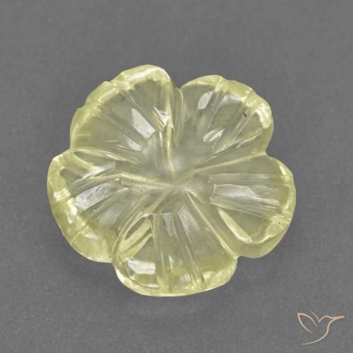Quartz Jaune moyen-léger naturelle Taille Fleur, 3.22 ct, Transparent