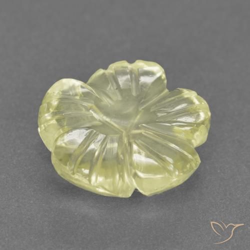 Quartz Jaune moyen-léger naturelle Taille Fleur, 3.22 ct, Transparent