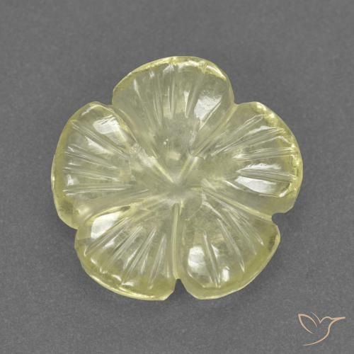 2.97ct Naturel Jaune clair Quartz, Taille Fleur, Transparent