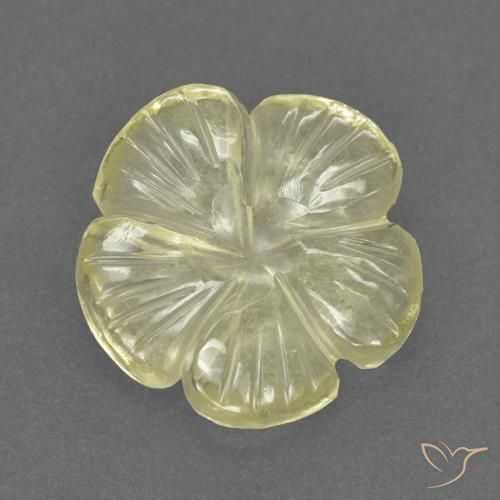 Quartz Jaune clair naturelle Taille Fleur, 2.97 ct, Transparent