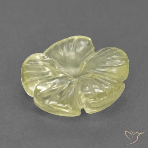 Quartz Jaune clair naturelle Taille Fleur, 2.97 ct, Transparent