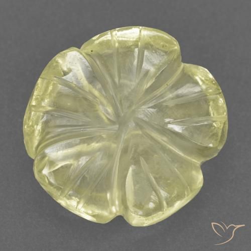 3.48ct Naturel Jaune citron Quartz, Taille Fleur, Transparent