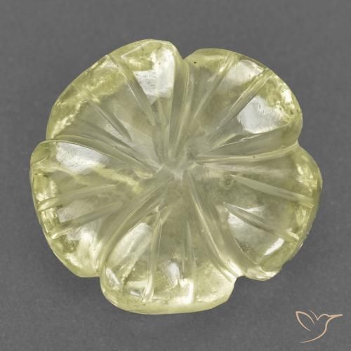 Quartz Jaune citron naturelle Taille Fleur, 3.48 ct, Transparent