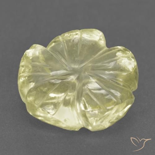 Quartz Jaune citron naturelle Taille Fleur, 3.48 ct, Transparent