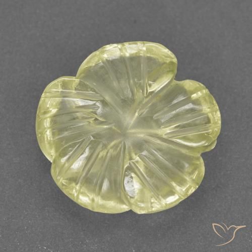 3.72ct Naturel Jaune moyen-léger Quartz, Taille Fleur, Transparent