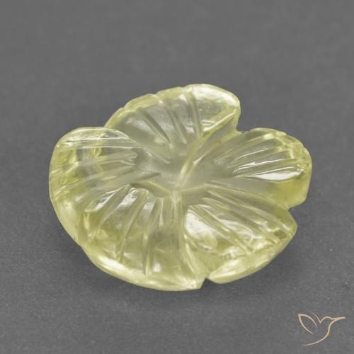 Quartz Jaune moyen-léger naturelle Taille Fleur, 3.72 ct, Transparent