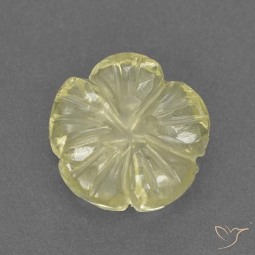 3.13ct Naturel Jaune moyen-léger Quartz, Taille Fleur, Transparent