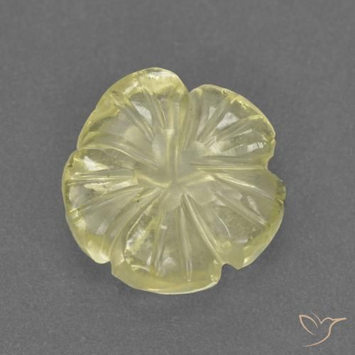 Quartz Jaune moyen-léger naturelle Taille Fleur, 3.13 ct, Transparent
