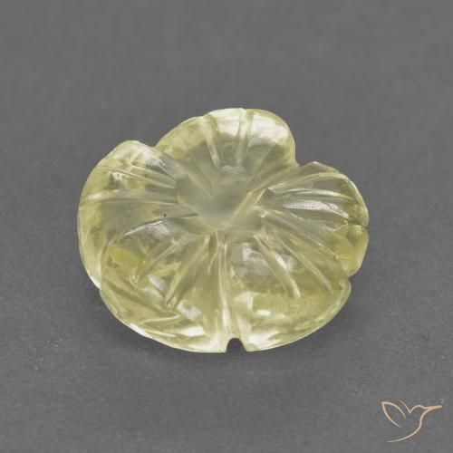 Quartz Jaune moyen-léger naturelle Taille Fleur, 3.13 ct, Transparent