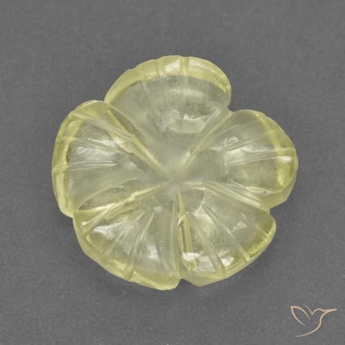 3.08ct Naturel Jaune moyen-léger Quartz, Taille Fleur, Transparent