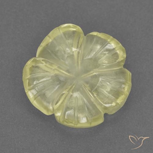 Quartz Jaune moyen-léger naturelle Taille Fleur, 3.08 ct, Transparent
