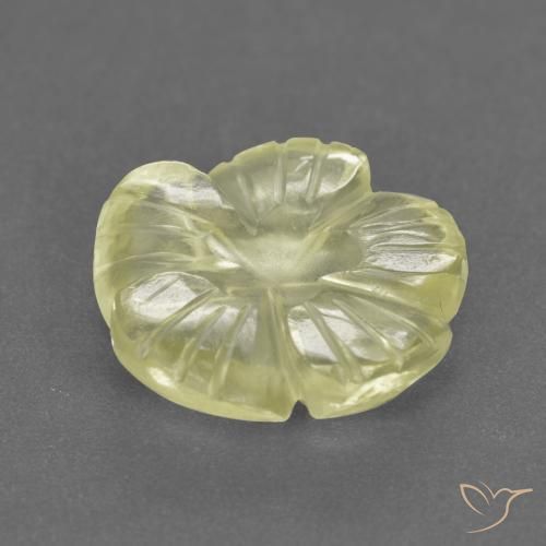 Quartz Jaune moyen-léger naturelle Taille Fleur, 3.08 ct, Transparent