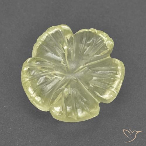 3.31ct Naturel Jaune moyen-léger Quartz, Taille Fleur, Transparent