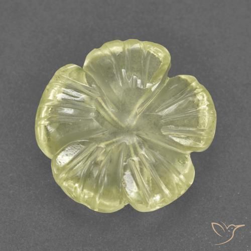 Quartz Jaune moyen-léger naturelle Taille Fleur, 3.31 ct, Transparent