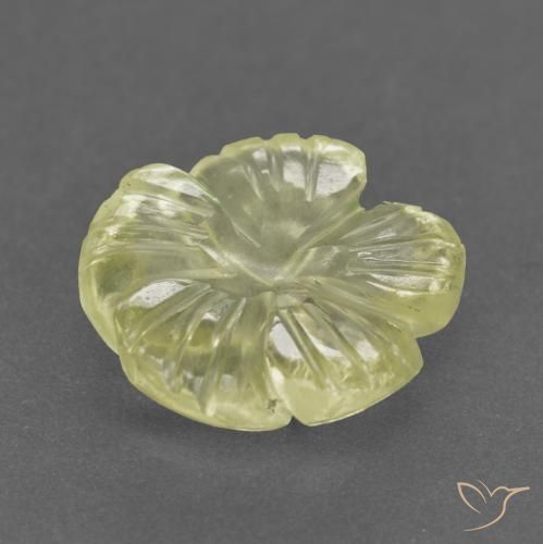 Quartz Jaune moyen-léger naturelle Taille Fleur, 3.31 ct, Transparent