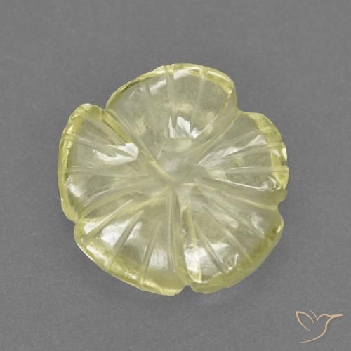 3.89ct Naturel Jaune citron Quartz, Taille Fleur, Transparent