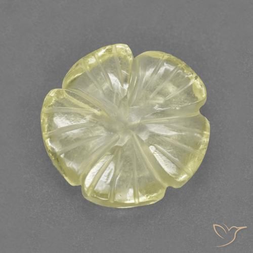 Quartz Jaune citron naturelle Taille Fleur, 3.89 ct, Transparent