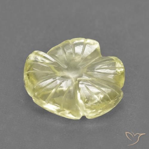 Quartz Jaune citron naturelle Taille Fleur, 3.89 ct, Transparent