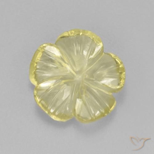 2.87ct Naturel Jaune clair Quartz, Taille Fleur, Transparent, Photo A