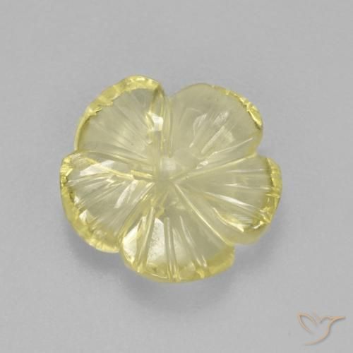 Quartz Jaune clair naturelle Taille Fleur, 2.87 ct, Transparent