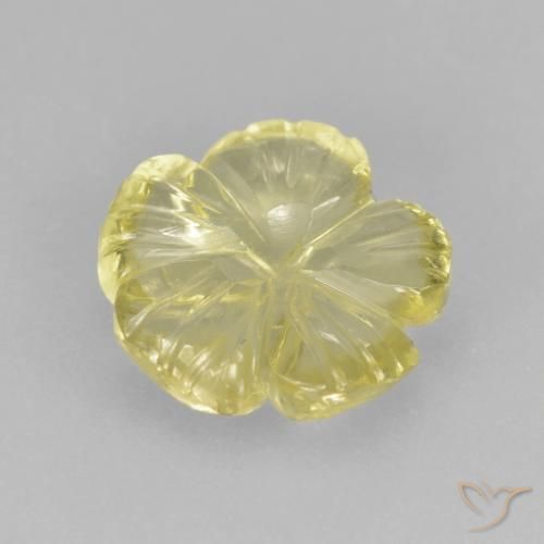 Quartz Jaune clair naturelle Taille Fleur, 2.87 ct, Transparent