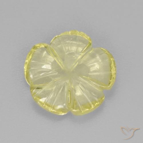 Quartz Jaune clair naturelle Taille Fleur, 2.48 ct, Transparent
