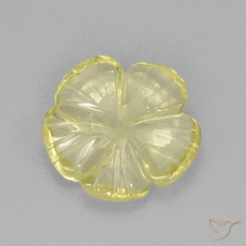 Quartz Jaune clair naturelle Taille Fleur, 2.48 ct, Transparent