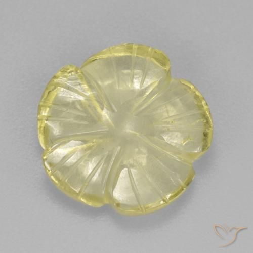 3.83ct Naturel Jaune ananas léger Quartz, Taille Fleur, Transparent