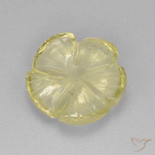 Quartz Jaune ananas léger naturelle Taille Fleur, 3.83 ct, Transparent