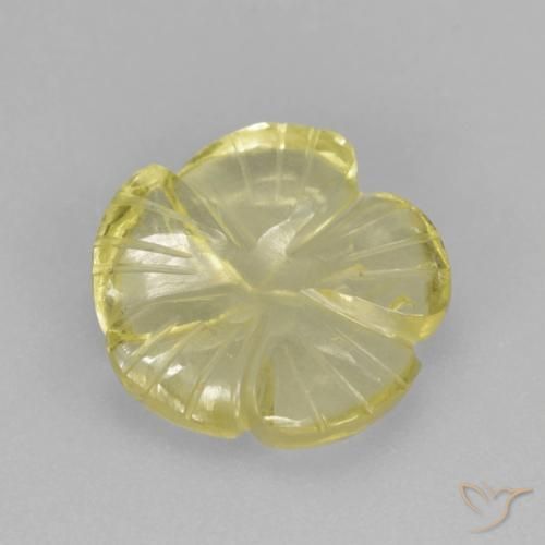 Quartz Jaune ananas léger naturelle Taille Fleur, 3.83 ct, Transparent