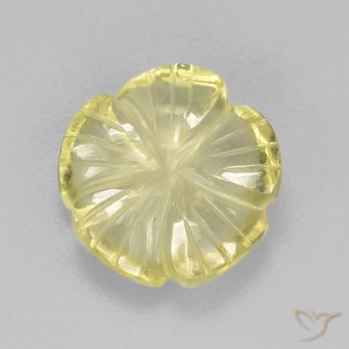 4.26ct Naturel Jaune ananas léger Quartz, Taille Fleur, Transparent