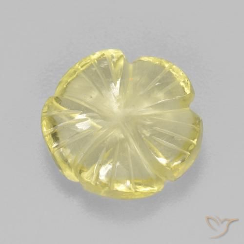 Quartz Jaune ananas léger naturelle Taille Fleur, 4.26 ct, Transparent