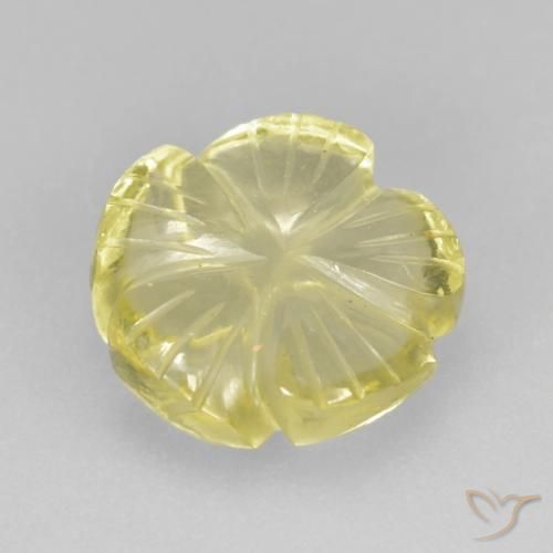 Quartz Jaune ananas léger naturelle Taille Fleur, 4.26 ct, Transparent