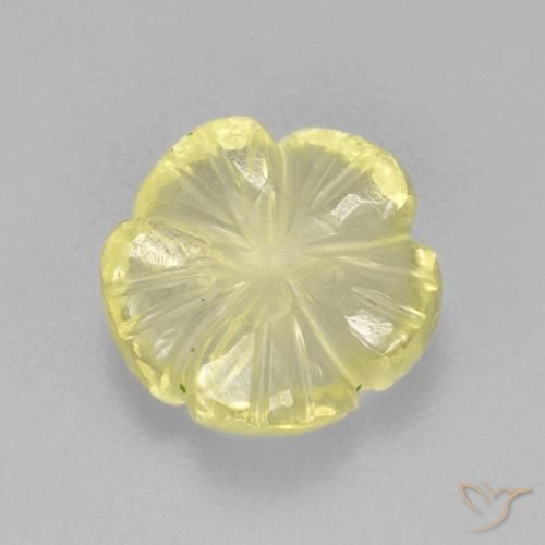 2.85ct Naturel Jaune clair Quartz, Taille Fleur, Transparent