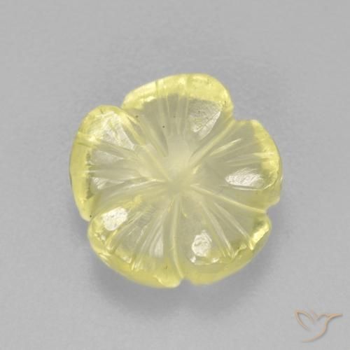 Quartz Jaune clair naturelle Taille Fleur, 2.85 ct, Transparent