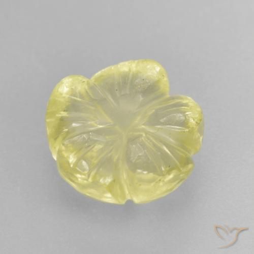 Quartz Jaune clair naturelle Taille Fleur, 2.85 ct, Transparent