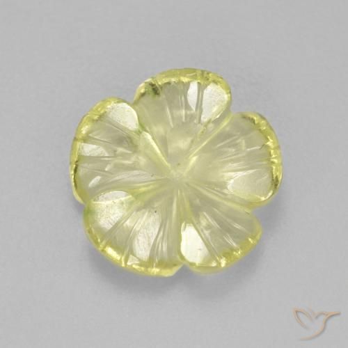 2.62ct Naturel Jaune ananas léger Quartz, Taille Fleur, Transparent