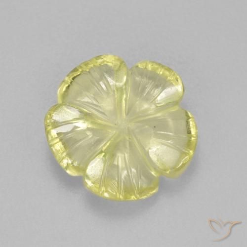 Quartz Jaune ananas léger naturelle Taille Fleur, 2.62 ct, Transparent
