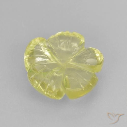 Quartz Jaune ananas léger naturelle Taille Fleur, 2.62 ct, Transparent
