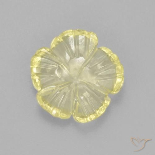 1.85ct Naturel Jaune clair Quartz, Taille Fleur, Transparent