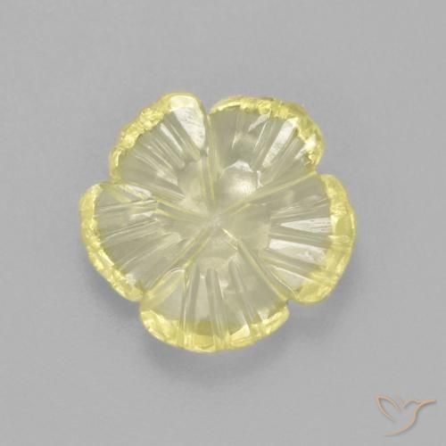 Quartz Jaune clair naturelle Taille Fleur, 1.85 ct, Transparent