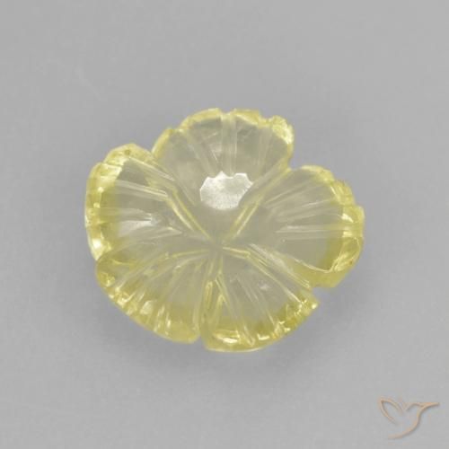 Quartz Jaune clair naturelle Taille Fleur, 1.85 ct, Transparent