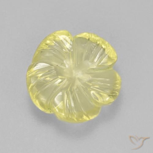 Quartz Jaune clair naturelle Taille Fleur, 3.36 ct, Transparent
