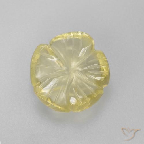 2.69ct Naturel Jaune clair Quartz, Taille Fleur, Transparent