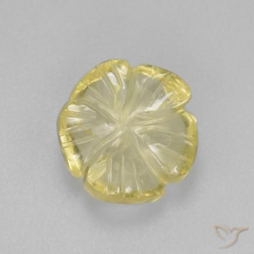 Quartz Jaune clair naturelle Taille Fleur, 2.69 ct, Transparent