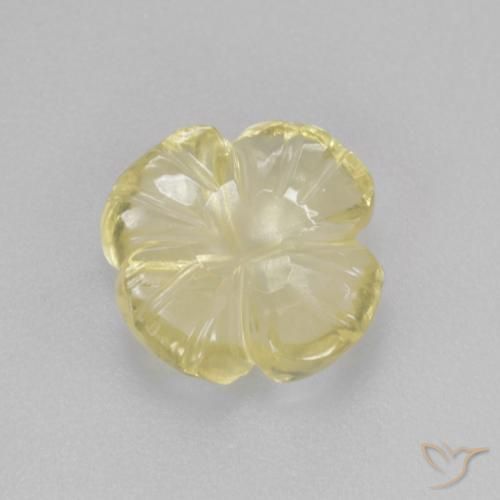 Quartz Jaune verdâtre clair naturelle Taille Fleur, 2.31 ct, Transparent