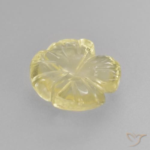 Quartz Jaune verdâtre clair naturelle Taille Fleur, 2.31 ct, Transparent