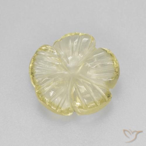 3.12ct Naturel Jaune pâle Quartz, Taille Fleur, Transparent