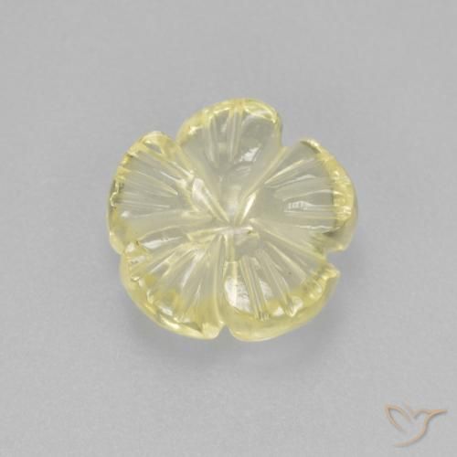 2.14ct Naturel Jaune clair Quartz, Taille Fleur, Transparent